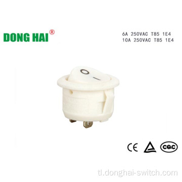 White Round Rocker Switch Para sa Home Appliance